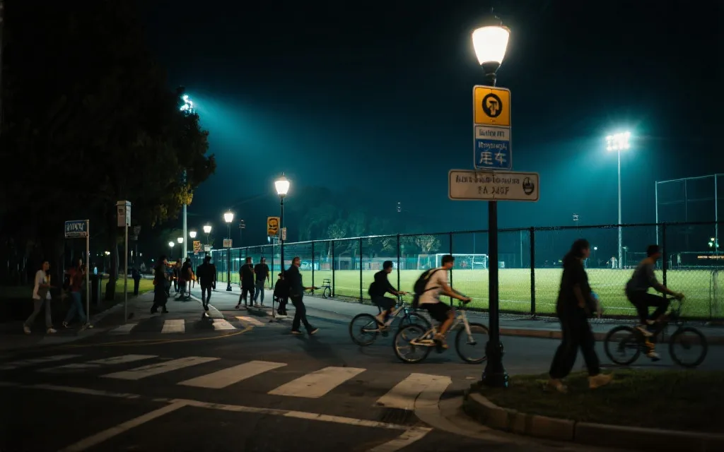 比赛日无车街区与步行骑行人群的城市氛围